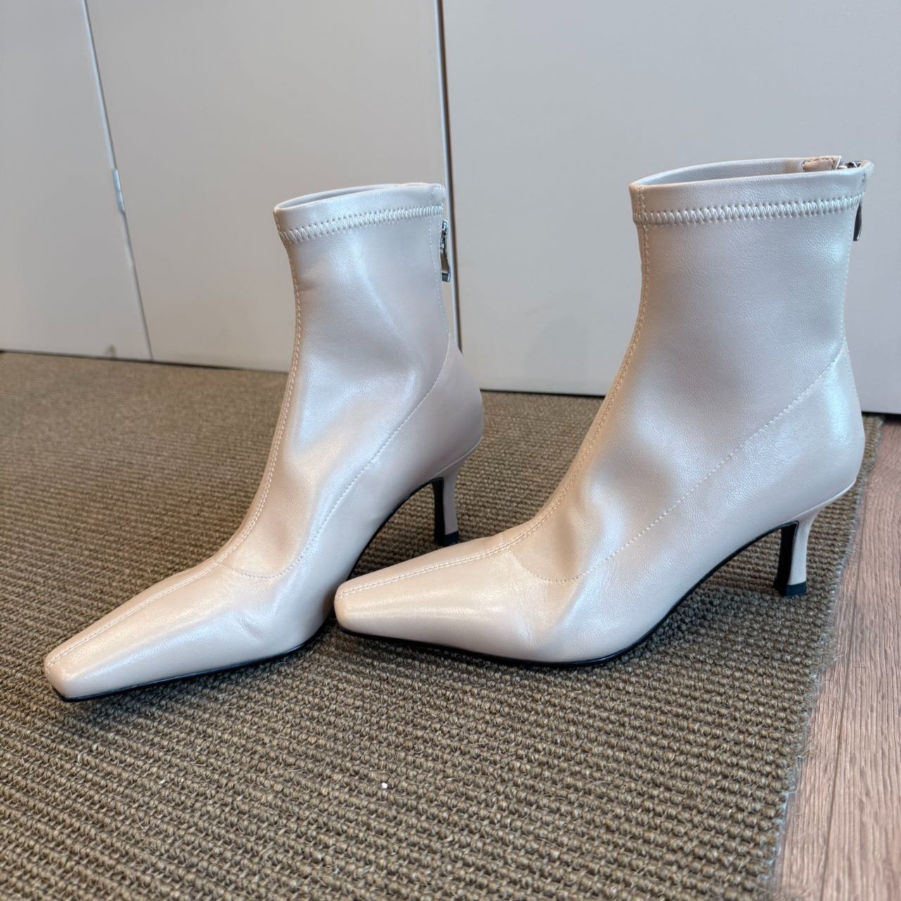 Women Shoes Jd - BANFANG 女性のショートシューズ 6.5 センチメートル秋の新ファッションブランドデザインアンクルブーツカジュアル多用途ヒールジッパーシューズ女性のための