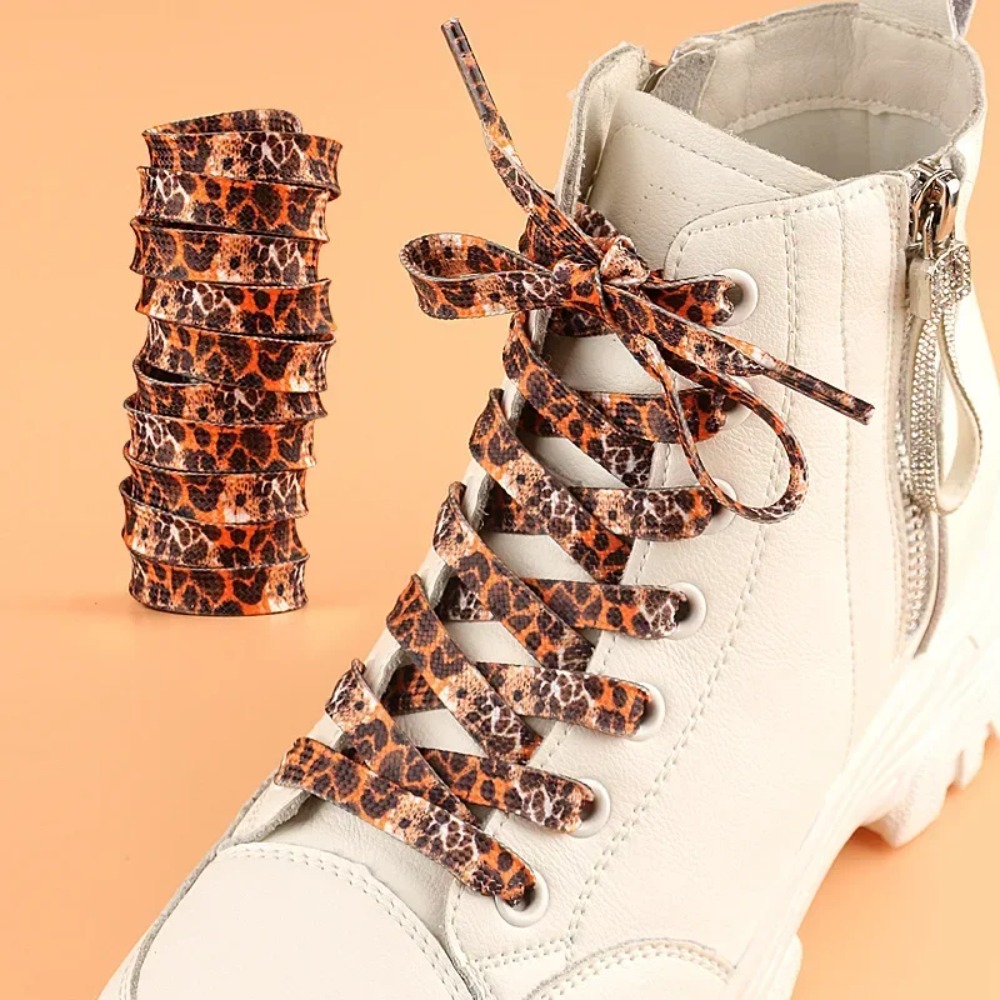 Women Shoes Kinds - クラシックヒョウ柄靴ひも女性ガール男性フラットレースクリエイティブユニセックススニーカーキャンバス靴ひもあらゆる種類の靴に適しています