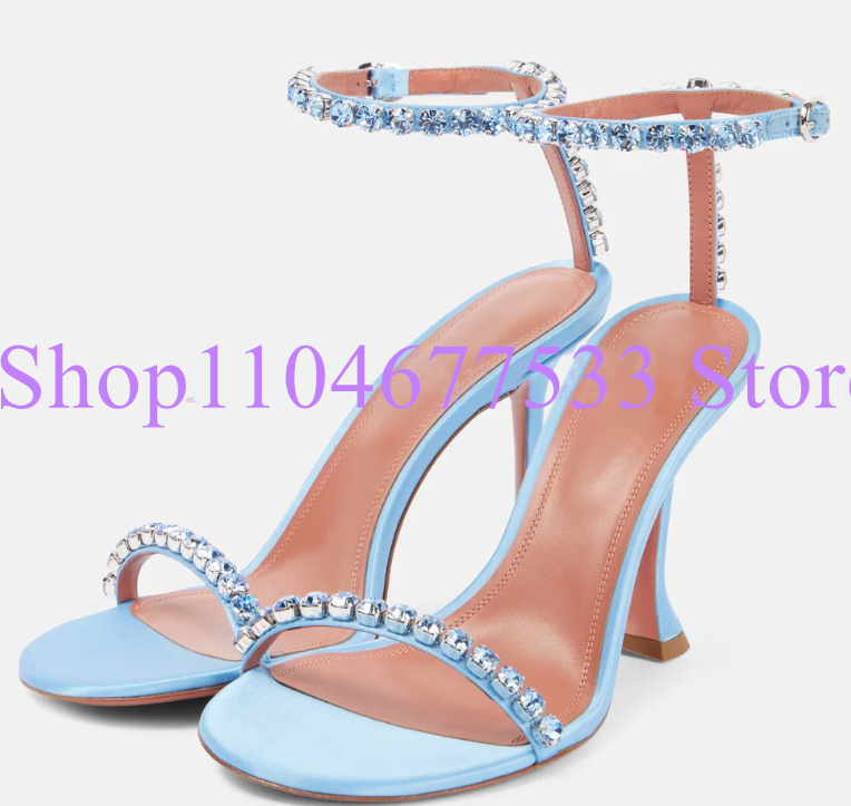 ブルーカラークリスタルレディサンダルファッションラインストー - Women'S Shoes Navy Blue のレビューと価格