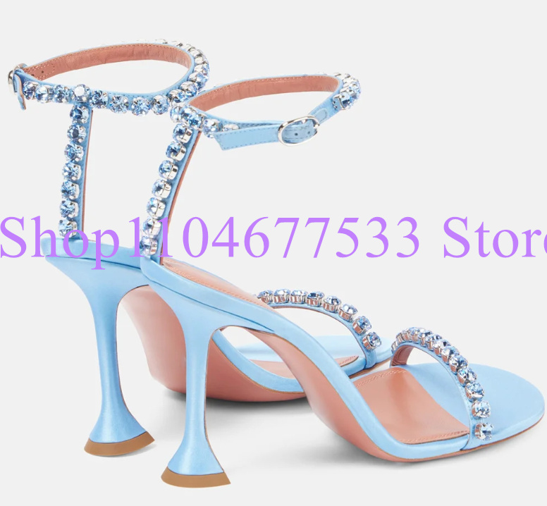 ブルーカラークリスタルレディサンダルファッションラインストー - Women'S Shoes Navy Blue のレビューと価格