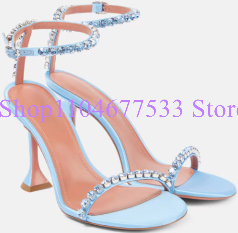 ブルーカラークリスタルレディサンダルファッションラインストー - Women'S Shoes Navy Blue のレビューと価格