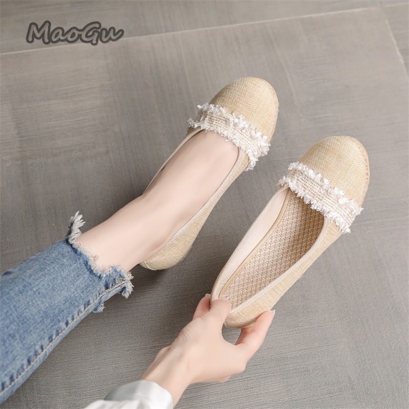 女性用エスパドリーユ ウェッジシューズ ラウンドトゥ スリッ - Espadrille Wedge Shoes のレビューと価格