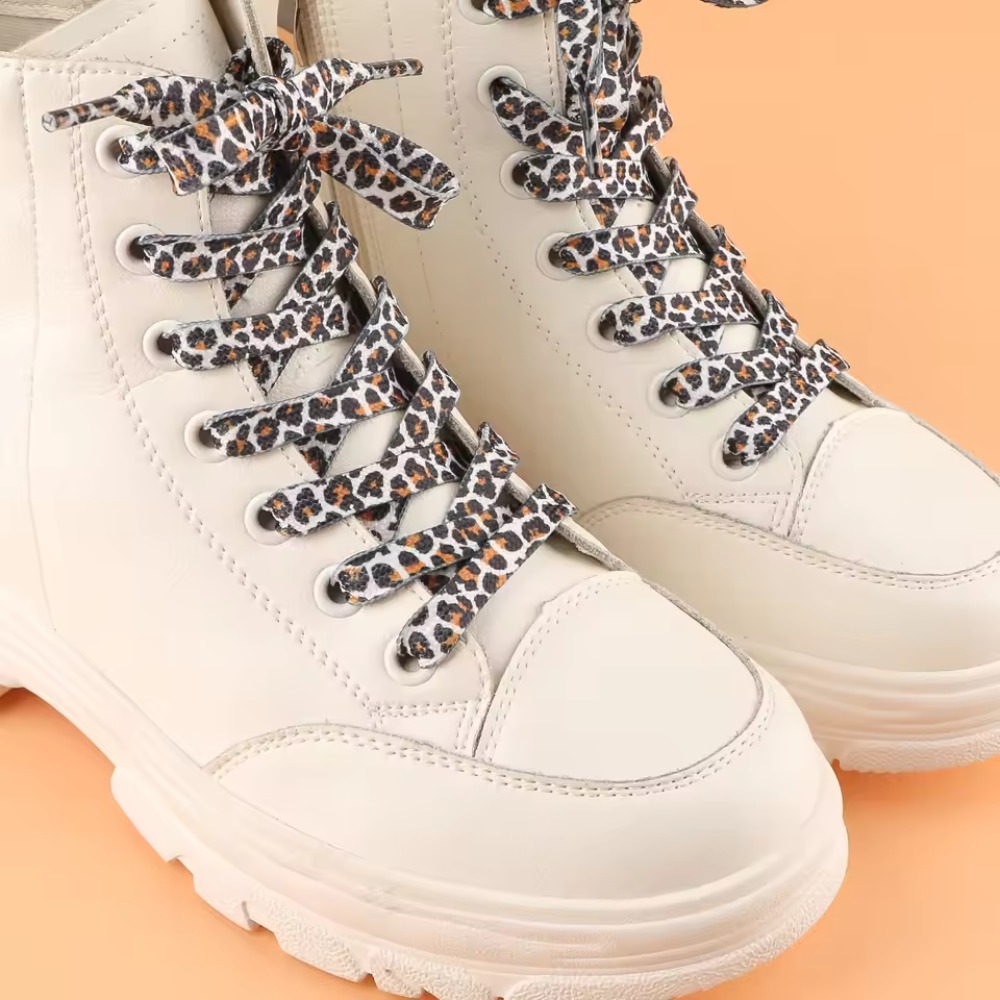 1 ペア最新のクラシックヒョウ柄靴ひも女性女の子男性フラット - Women Shoes Kinds のレビューと価格
