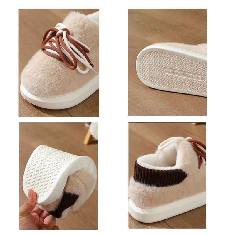 新型立体フルラップスリッパ ホームふわふわコットンシューズ  - Women Shoes Winter のレビューと価格
