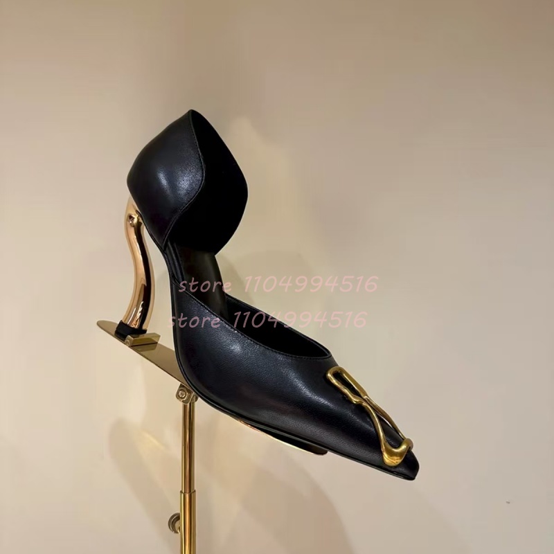 メタル装飾ブラックスエードカバーヒールパンプス レディース  - Platform Mule Heel のレビューと価格