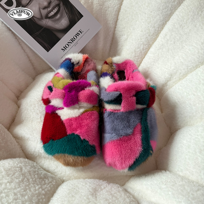 ニューガールラグジュアリーミンクファースリッパ レディースサ - Women Shoes Winter のレビューと価格