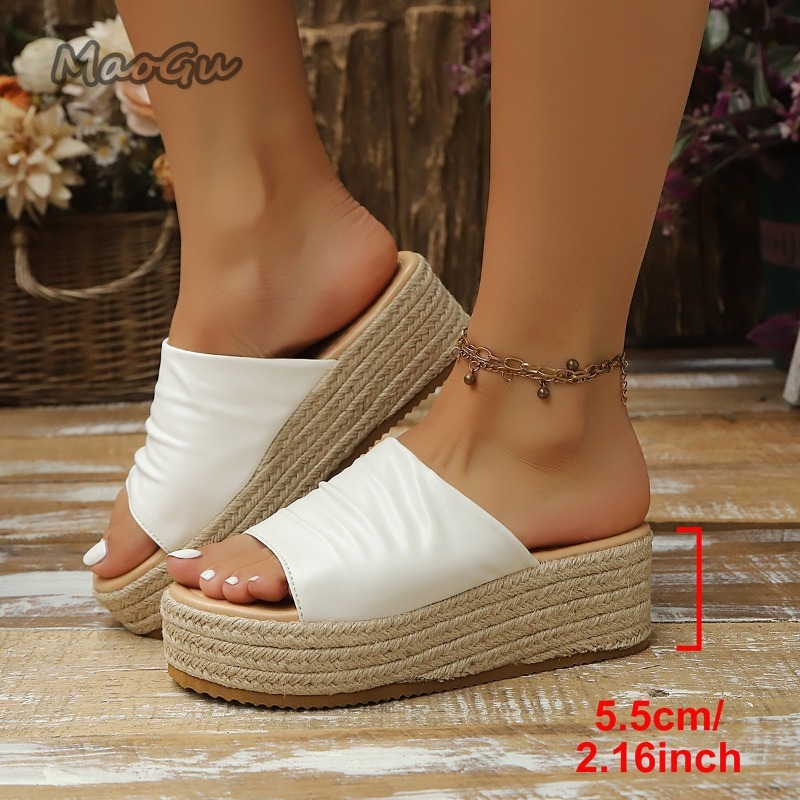 レディース ラッフル エスパドリーユ ウェッジ スライド サ - Espadrille Wedge Shoes のレビューと価格