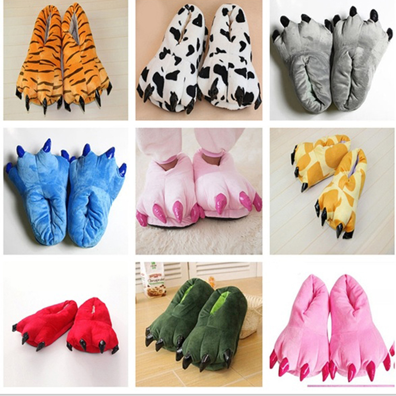 冬用暖かいソフト室内スリッパ、男女兼用、面白い動物の足型、ク - Women Shoes Winter のレビューと価格
