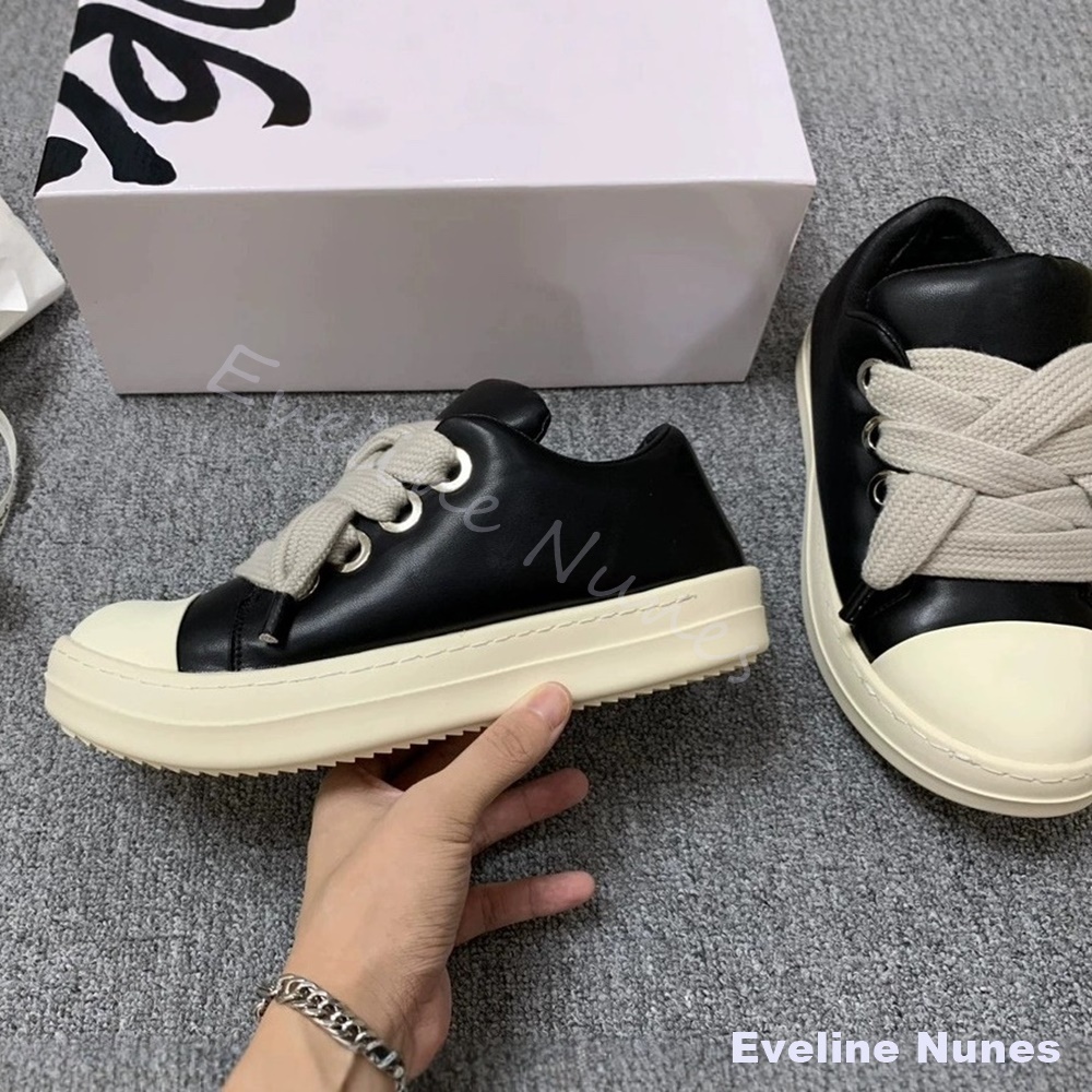 ユニセックス ブラックレザー プラットフォームスニーカー ホ - Women'S Shoes Y2K のレビューと価格