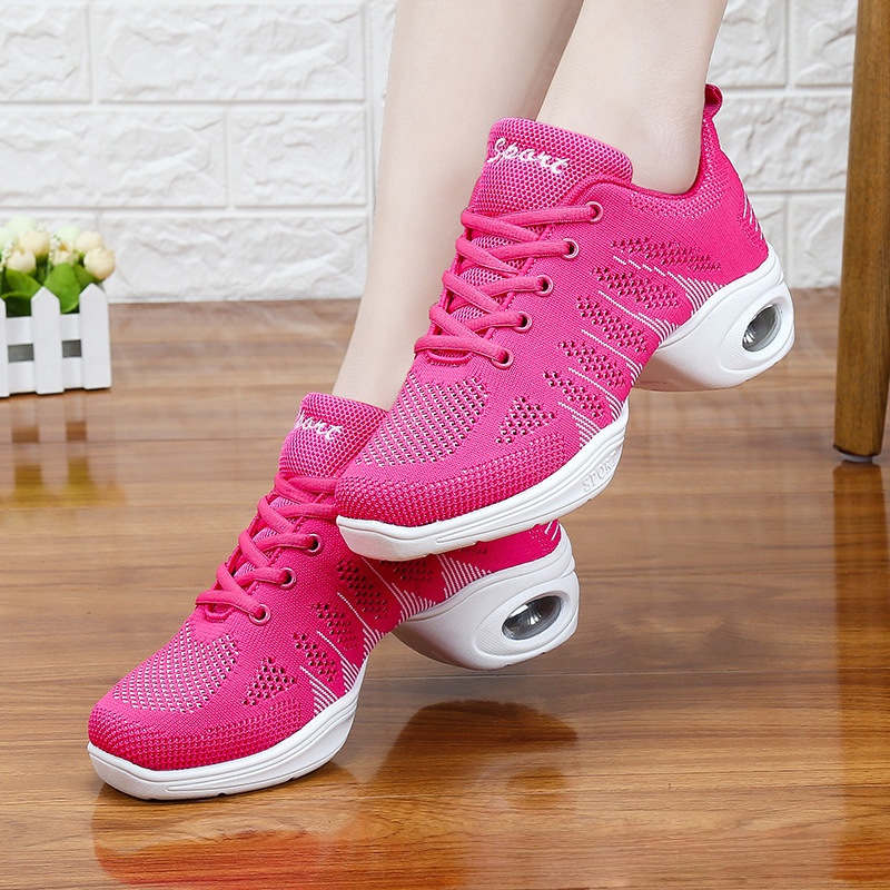 女性用通気性メッシュダンススニーカー、軽量ジャズヒップホップ - Women'S Zumba Shoes のレビューと価格